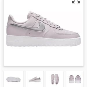 Blush/Silver Nike Air Force 1’s. Woman’s Size 10